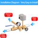 1"x 11"Well Pressure Tank Tee Kit with 40/60psi Pressure Switch,Brass Pressure Tank Installation Kit for Water Well, Fit Most pressure tanks with diameters up to 16 Inch