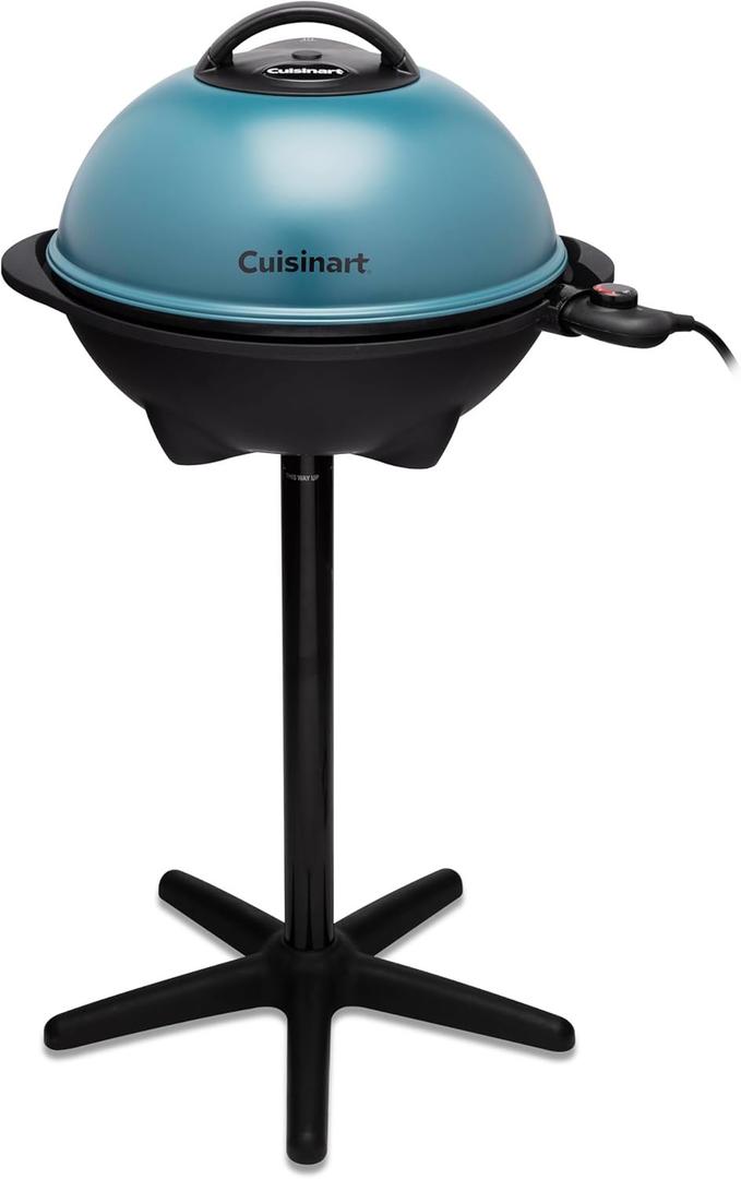 Cuisinart Indoor/Outdoor Electric Griddle, 2-in-1 Portable BBQ with Flat Top Nonstick Cooking Surface, Adjustable Heat, Stand/Tabletop Options for Cookouts, Barbecues & Small Spaces, No Tools Needed