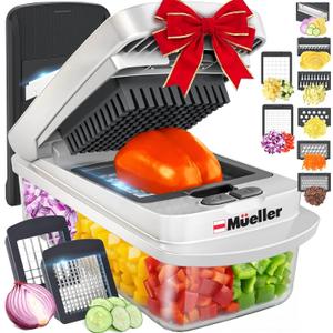 Mueller The Real Original Pro Chopper since 2013 Vegetable Chopper Mandoline Slicer, 8 Blade Food Veggie Chopper Onion Vegetable Cutter with Container, Kitchen Gadgets & Essentials, (10 in 1) (Gray)