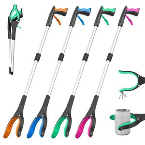 Trash Grabber Tool 4 Pack, 32 Inch Heavy Duty Litter Picker Upper with 360 Degree Rotating Jaw and Magnetic Tip, Color-Coded Set for Outdoor Cleanup Events, Volunteer Groups and Property Maintenance