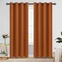 COSVIYA Grommet Blackout Room Darkening Brunt Orange Curtains 84 inch Length,Thick Polyester Light Blocking Insulated Thermal Curtain Drapes for Bedroom/Living Room,2 Panels,52x84 inches