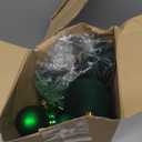 Janinka 36 Pack Christmas Poinsettia Flowers Decoration Set Include 12 Pcs Artificial Glitter Poinsettia, 24 Pcs Hanging Christmas Balls and Teardrop Ornaments for Xmas Holiday Decor(Dark Green)