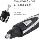 Ear and Nose Hair Trimmer Clippers: 2026 Professional Painless Eyebrow & Facial Hair Trimmers Remover for Men Women, Battery Operated Nasal Clipper, Dual Edge Waterproof Blades for Easy Clean, Black