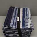 GENIMO Outdoor Rug for Patio Clearance, 6'x9' Waterproof Camping Mat, Reversible Plastic Straw Rugs for RV, Camper, Balcony, Backyard, Picnic, Deck (Blue White)