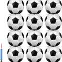 jiaonun 12 Pack Classic Soccer Balls Size 3/4/5 Inflatable with Pump for Kids,Youth and Adults, Black and White Soccer Ball Bulk
