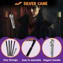 Spooktacular Creations Walking Cane Costume, Vintage Staff Prop Stick Accessories for Dress Canes, Party Costume for Adults and Kids (Black)