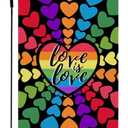 Pack of 2, CROWNED BEAUTY Pride LGBTQ+ Garden Flag Love Is Love Rainbow Hearts 12X18 Inch Double Sided for Outside Small Burlap Burlap Flag Yard Decoration CF1765-12