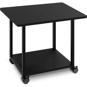 MARTY 22"x15.75" Large Under Desk Printer Stand with Storage Shelf 2-Tier Rolling Printer Cart with Wheels Printer Table for Home Office Heavy Duty Storage Rack for Scanner Fax Machine, Black
