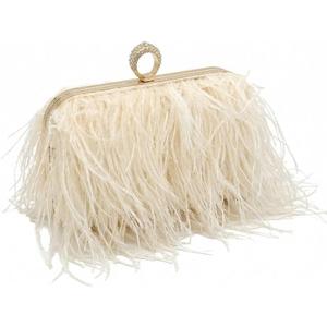 Women Ostrich Feather Purse Ostrich Tote Bag Fluffy Feather Purse Fringe Clutch Evening Handbag for Party Prom