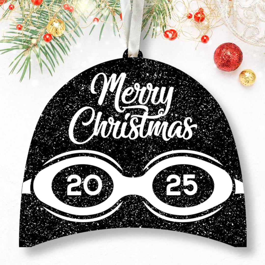 2 x MAPDTWO Swimmer Ornaments - Swimming Ornaments for Christmas Tree - Swimming Christmas Ornament - Gifts for Swimmers, Swim Lovers, Coach, Teacher, Girls, Boys, Women, Men - Acrylic Ornament 2025
