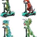 DINOBROS Dinosaur Scooter Toys Pull Back Cars Mini Finger Kick Scooters Boy Toy Age 3 4 5 6, Dino Gift Sets for Kids 4-Pack