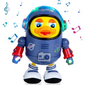 Berry President Electric Space Duck, Electric Toys with Lights and Sounds, Moving Walking Dancing Toys for Toddlers