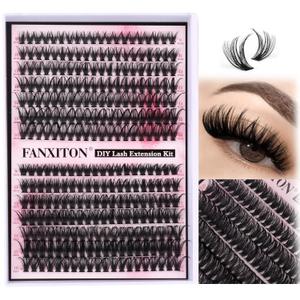 Cluster Lashes 280 pcs Lash Clusters D Volume Eyelashes Extensions 9-16 mm Mix 40D+50D Individual Lashes Thin Band Eyelashes Cluster for DIY Lash Extension Beginners (Lash Clusters)