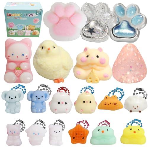 16 pcs Squishy Pack,Fidget Toys Kit,Include taba Squishies Party Favors for Kids 4-8 8-12 Treasure Box Toys for Classroom Birthday Xmas Gifts for Girls Boys Goodie Bag Stocking Stuffers for Kids Teens