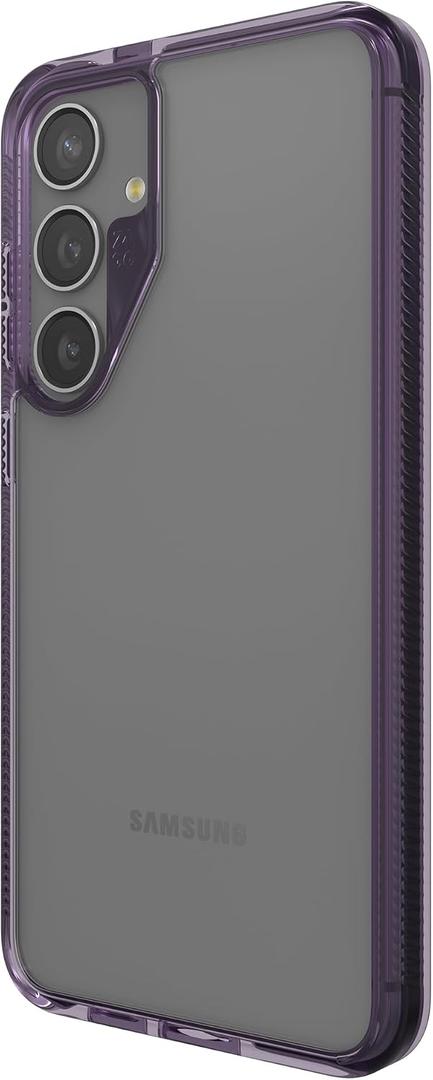 ZAGG Santa Cruz Samsung Galaxy S24+ Case - Ultra Slim, Clear Case with Color Accents, Graphene-Strengthened, Drop-Resistant, Grape Purple
