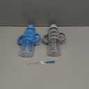 Dr. Brown's Milestones Narrow Sippy Straw Bottle, Spill-Proof with 100% Silicone Handles and Weighted Straw, 8 oz/250 mL, Blue/Gray, 6m+