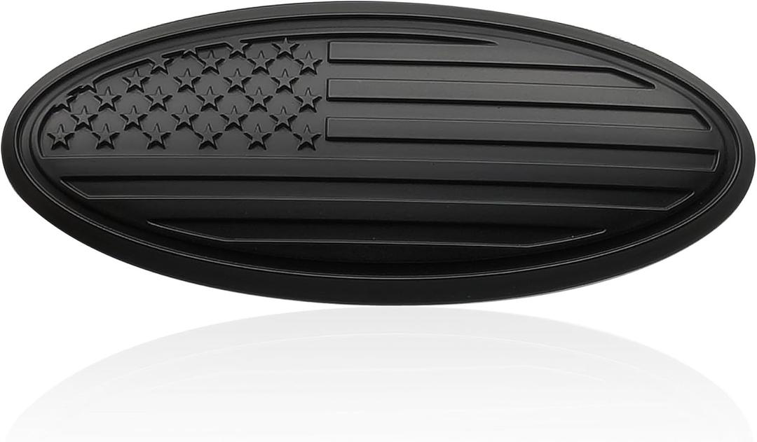 Rear Tailgate Flag Overlay Emblem, 5 Inch American Flag Badge Fits for Ford Bronco Sport 2020 2021 2022 2023 (Matte Black)