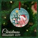 Octopus Ornament 2025 - Funny Santa Octopus Christmas Tree Decoration, Cute Sea Animal Xmas Gift for Ocean and Marine Life Lovers