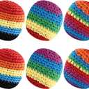 6 Packs Footbag, 2026 Upgraded Assorted Foot Bag Crochet Footbag for Adults, Juggling Balls for Beginners, Multicolored Geometric Pattern