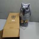 Solar Powered Garden Owl with Motion Detection, Rotating Head, Realistic Hoots and Silent Mode, Outdoor Statue and Sculpture, Owl Decoration for Home, Garden, Patio and Lawn