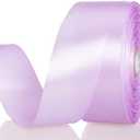Pack of 2 YASEO 1 1/2 Inch Lilac Solid Satin Ribbon, 50 Yards Craft Fabric Ribbon for Gift Wrapping Floral Bouquets Wedding Party Decoration