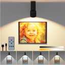 LED Ceiling Picture Lights with 6000mAH Rechargeable Battery Powered, Cordless Painting Wall Lamps Sconces with 4 Brightness&Color Temp,CRI95, Indoor Spotlight for Art Display Photo Portraits Gallery