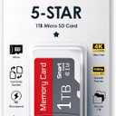 5Star 1TB Micro SD High Speed Memory Card for Car Navigation, Smartphone, Portable Gaming Devices, Camera, and Drone