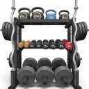 3-Tier Dumbbell Rack, 1100LB Capacity Adjustable Weight Rack for Home Gym, Heavy-Duty Weight Stand for Dumbbells Kettlebells & Weight Plates(Rack Only)
