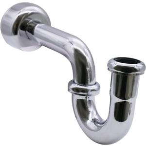 Westbrass D400-1-26 1-1/2" OD 17 gauge P-Trap with High Box Flange, Polished Chrome