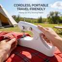 Portable Cordless Handheld Sewing Machine, 2 Modes for Two-Thread Stitching. Ideal Sewing Machine for Beginners. Mini for Home, Travel, DIY, Mending (Bright White)