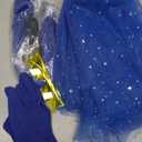 Pete Blue Cat Costume Accessories for Woman with Cat Ears Headband Pin Skirt Furry Tail Gloves for Halloween Book Character Day, One Size