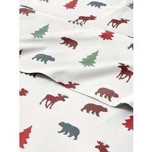 Queen Christmas Winter Animals Sheet Set - Holiday Xmas Pattern Bedding Set - Deep Pockets - Snug Fit - 4 Piece - Wrinkle Free - Cooling Festive Winter - Holiday Sheets for Women, Men, Kids & Teens, 80x60