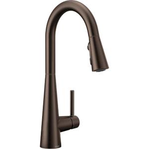 Moen Sleek Oil Rubbed Bronze One-Handle High Arc Kitchen Faucet with Pulldown Sprayer Featuring Power Boost for a Faster Clean, 7864ORB