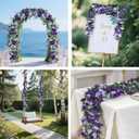 10 Pcs 82 FT Artificial Purple Rose Flower Garland, Faux Silk Rose Garland, Purple Party Decorations, Lavender Flower Hanging Flower Vines for Backdrop Decoration Tea Party Wedding Birthday