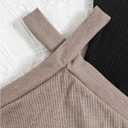 OYOANGLE Toddler Girl's 4 Pack Ribbed Knit Crop Tank Tops Set One Shoulder Summer Camisole Black and Green 5Y