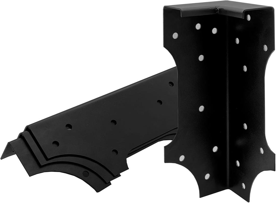 Hi-Flame 4 Set Raised Garden Bed Corner Brackets with Screws, Fit Lumber up to 2 Inch x 12 Inch Raised Bed Brackets for Vegetable Garden (Black)