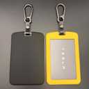 TANDRIVE 2PCS Silicone Key Card Holder Case Compatible with Tesla Model 3 Model Y Cybertruck and RivianKey Protector Cover Accessories Including Key Chain, Black and Yellow