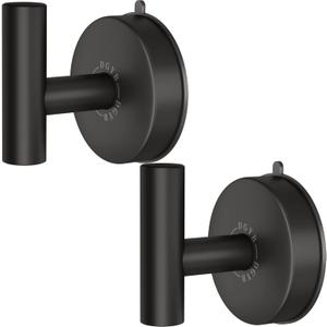 DGYB Large Suction Cup Hooks for Shower Set of 2 Black Towel Hooks for Bathrooms Stainless Steel Suction Hooks for Inside Shower 15 Lb Removable Wall Hook for Hanging Heavy Duty