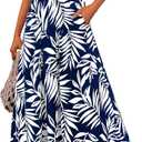 PRETTYGARDEN Womens Summer Dresses Floral Sleeveless Smocked Maxi Dress Boho Spaghetti Strap A Line Flowy Beach Long Sundress (Medium)