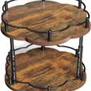Spice Rack Lazy Susan Organizer for Cabinet, Rotating Spice Organization 2 Tier Adjustable Lazy Susan Turntable Spice Cabinet Organizer for Kitchen Countertop & Pantry, Wood 10 Inch Seasoning Storage