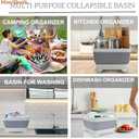 MontNorth Collapsible Wash Basin 9L, Foldable Dish Tub with Drain Plug, Portable Collapsible Dish Basin, Camping Sink for Washing Dishes, Laundry & Kitchen Use, Gray