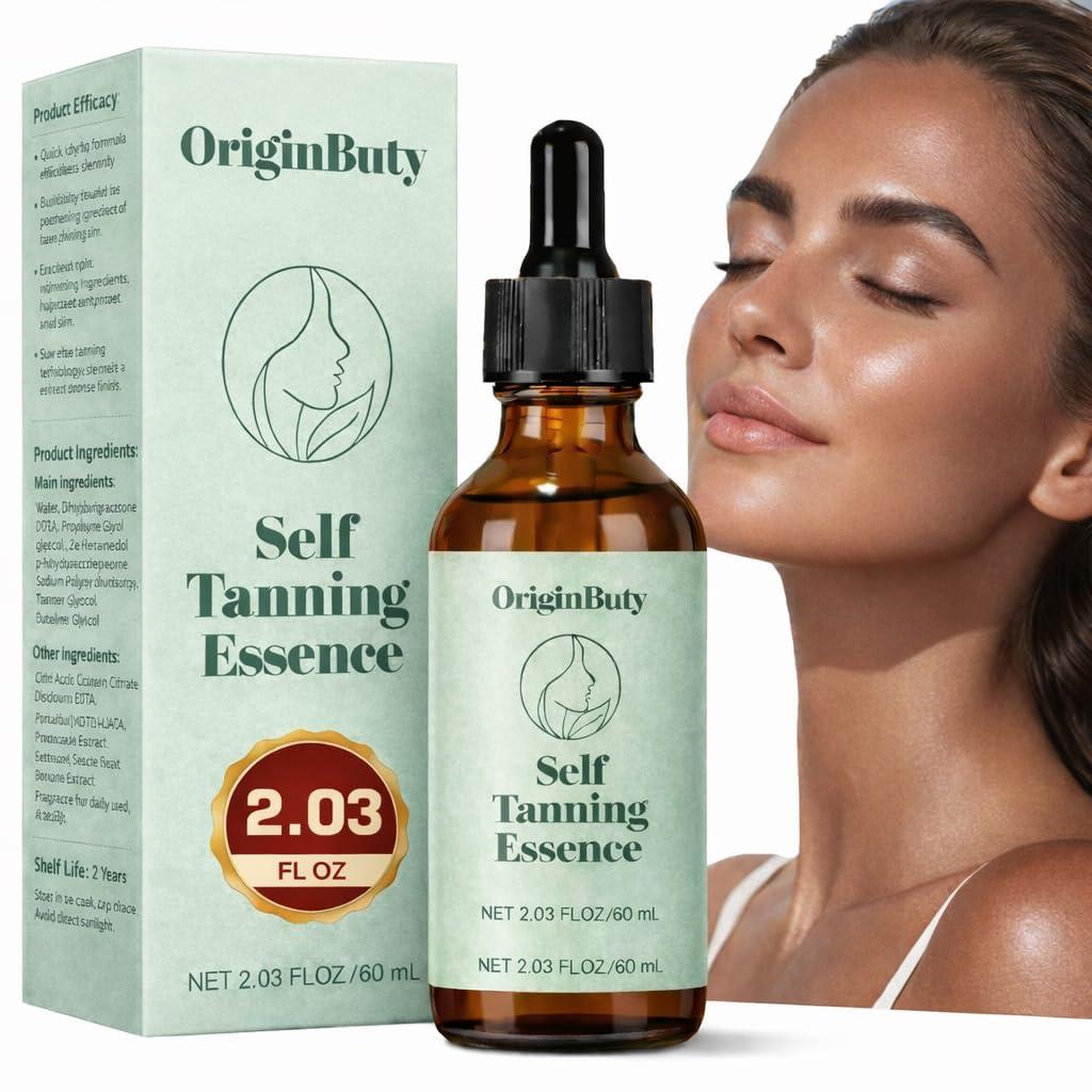 Face Tanning Drops, 2.03 fl oz DHA Self Tanning Drops with Glycerin, No Dye No Staining, No Lotion Mixing Needed, Natural LongLasting Glow Up to 6+ Days, Easy to Use Self Tan Drops (Natural Bronze)