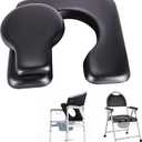 PU Commode Seat Cushion with Sponge Padded,C Shape Waterproof Soft Pad,Suitable for Bedside Commode Chairs,Raised Toilet Seats(Black)