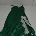 Women's Satin Nightgown – Green, Size L – Elegant Lace Trim Sleepwear