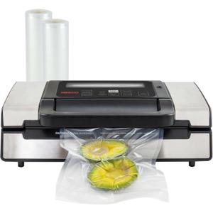 Nesco Deluxe Food VS12 Vacuum Sealer, 130 Watts, Kit Bags & Viewing Lid, Compact, Silver