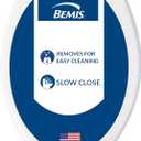 Bemis 7300SLEC Slow Close Toilet Seat, Easy Clean Hinges and Durable Plastic Seat, Made in USA, Elongated, White, 18.62"L x 14.31"W