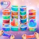 SpringFlower 28 Pack Valentine Day Cards,Valentines Day Cards Kid Classroom School With Galaxy Slime Kit,Valentines Exchange Gifts,Valentines Party Favors, School Classroom Valentine's Prizes