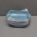 LEETOYI Ceramic Small Baking Dish 7.5-Inch Set of 4, Rectangular Bakeware with Double Handle, Baking Pans for Cooking and Cake Dinner (Turquoise)