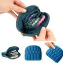 2026New Travel Jewelry Case, Small Travel Jewelry Bag with Zipper, 5-Layer velvet Travel Jewelry Pouch for Bracelet Rings Earring (TealBlue)