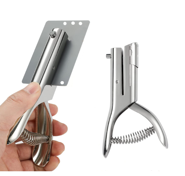 Heavy Duty 1/8 inch Single Hole Punch - Portable, Long, Small, for Paper, Cards, Plastic, Cardboard (1/8''-3MM HOLE)